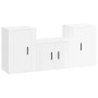 Set de muebles de TV 3 pzas madera contrachapada blanco brillo de vidaXL, Muebles TV - Ref: Foro24-3188496, Precio: 118,29 €,...