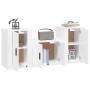 Set de muebles de TV 3 pzas madera contrachapada blanco brillo de vidaXL, Muebles TV - Ref: Foro24-3188496, Precio: 118,29 €,...