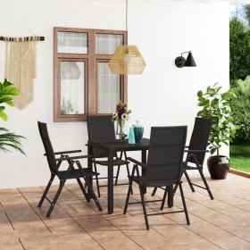 Juego de comedor para jardín 5 piezas negro en Conjuntos de jardín | Comprar online en Foru.es