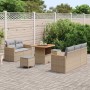 Conjunto de sofá de jardín con cojín Beige Poliratán en Sofás de exterior | Comprar online en Foru.es