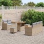 Conjunto de sofá de jardín con cojín Beige Poliratán en Sofás de exterior | Comprar online en Foru.es