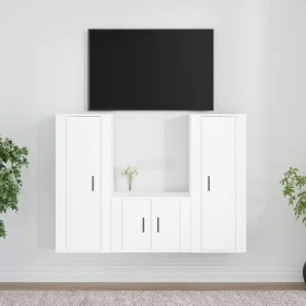 Set de muebles de TV 3 piezas madera contrachapada blanco de vidaXL, Muebles TV - Ref: Foro24-3188742, Precio: 145,84 €, Desc...