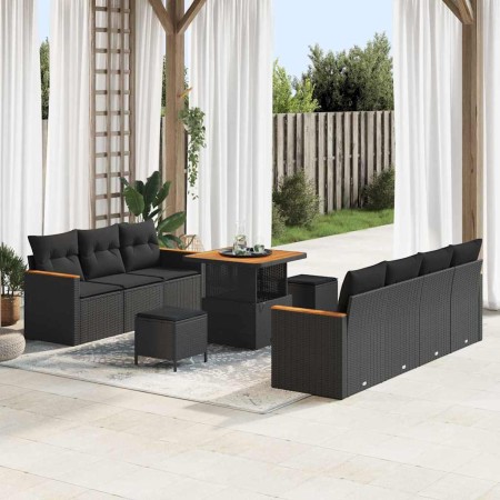 Conjunto de sofás de jardín 14 pcs Negro ratán sintético en Sofás de exterior | Comprar online en Foru.es