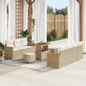 Conjunto de sofá de jardín con cojín Beige Poliratán en Sofás de exterior | Comprar online en Foru.es