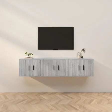 Muebles para TV de pared 3 uds gris Sonoma 57x34,5x40 cm de vidaXL, Muebles TV - Ref: Foro24-3188348, Precio: 126,87 €, Descu...