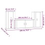Set de muebles de TV 3 pzas madera contrachapada blanco brillo de vidaXL, Muebles TV - Ref: Foro24-3188536, Precio: 179,84 €,...