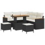 Conjunto de sofá de jardín con cojín 8 pcs Negro Poliratán en Sofás de exterior | Comprar online en Foru.es