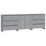Aparador de 3 piezas madera manufacturada gris Sonoma de vidaXL, Aparadores - Ref: Foro24-3098071, Precio: 241,73 €, Descuent...