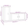 Set de muebles de TV 2 pzas madera contrachapada blanco brillo de vidaXL, Muebles TV - Ref: Foro24-3188488, Precio: 128,82 €,...
