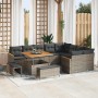 Conjunto de sofá de jardín 12 pcs Gris Rattan de Poliéster en Sofás de exterior | Comprar online en Foru.es