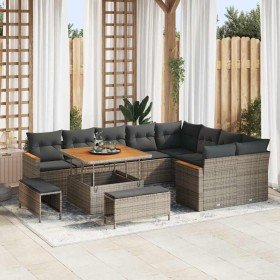 Conjunto de sofá de jardín 12 pcs Gris Rattan de Poliéster en Sofás de exterior | Comprar online en Foru.es