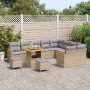 Conjunto de sofá de jardín 12 pcs Beige Rattan de Poliéster en Sofás de exterior | Comprar online en Foru.es