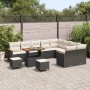 Conjunto de sofá de jardín 12 pcs Negro Rattan de Poliéster en Sofás de exterior | Comprar online en Foru.es