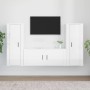 Set de muebles de TV 3 pzas madera contrachapada blanco brillo de vidaXL, Muebles TV - Ref: Foro24-3188760, Precio: 196,61 €,...