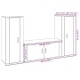 Set de muebles de TV 3 pzas madera contrachapada blanco brillo de vidaXL, Muebles TV - Ref: Foro24-3188760, Precio: 196,61 €,...