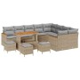 Conjunto de sofá de jardín 13 pcs Beige Rattan de Poliéster en Sofás de exterior | Comprar online en Foru.es