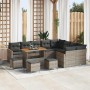 Conjunto de sofá de jardín 13 pcs Gris Rattan de Poliéster en Sofás de exterior | Comprar online en Foru.es