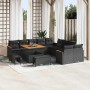 Conjunto de sofá de jardín con cojín 13 pcs Negro Poliratán en Sofás de exterior | Comprar online en Foru.es