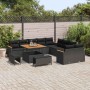 Conjunto de sofá de jardín con cojín 13 pcs Negro Poliratán en Sofás de exterior | Comprar online en Foru.es