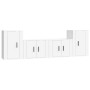 Set de muebles para TV 4 piezas madera contrachapada blanco de vidaXL, Muebles TV - Ref: Foro24-3188542, Precio: 148,71 €, De...