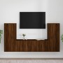Set de muebles para TV 4 pzas madera contrachapada marrón roble de vidaXL, Muebles TV - Ref: Foro24-3188773, Precio: 196,19 €...
