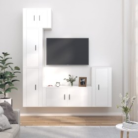 Set de muebles de TV 5 pzas madera contrachapada blanco brillo de vidaXL, Muebles TV - Ref: Foro24-3188616, Precio: 270,29 €,...