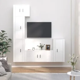 Set de muebles de TV 5 pzas madera contrachapada blanco brillo de vidaXL, Muebles TV - Ref: Foro24-3188616, Precio: 266,74 €,...