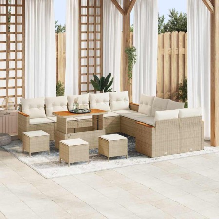 Conjunto de sofá de jardín con cojín Beige Poliratán en Sofás de exterior | Comprar online en Foru.es