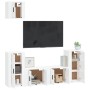 Set de muebles de TV 5 pzas madera contrachapada blanco brillo de vidaXL, Muebles TV - Ref: Foro24-3188584, Precio: 208,77 €,...