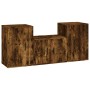 Set de muebles de TV 3 pzas madera contrachapada roble ahumado de vidaXL, Muebles TV - Ref: Foro24-3188499, Precio: 109,05 €,...