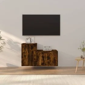 Set de muebles de TV 2 pzas madera contrachapada roble ahumado de vidaXL, Muebles TV - Ref: Foro24-3188395, Precio: 76,79 €, ...