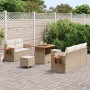Conjunto de sofás de jardín con cojín 10 pcs Beige y Crema en Sofás de exterior | Comprar online en Foru.es
