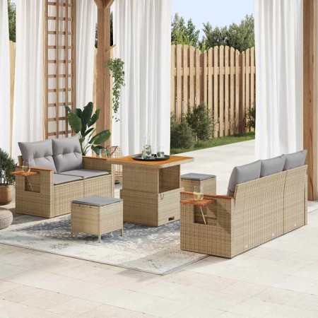 Conjunto de sofás de jardín con cojín 10 pcs Beige y Gris Claro en Sofás de exterior | Comprar online en Foru.es