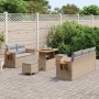 Conjunto de sofás de jardín con cojín 10 pcs Beige y Gris Claro en Sofás de exterior | Comprar online en Foru.es