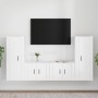 Set de muebles para TV 4 piezas madera contrachapada blanco de vidaXL, Muebles TV - Ref: Foro24-3188766, Precio: 182,42 €, De...