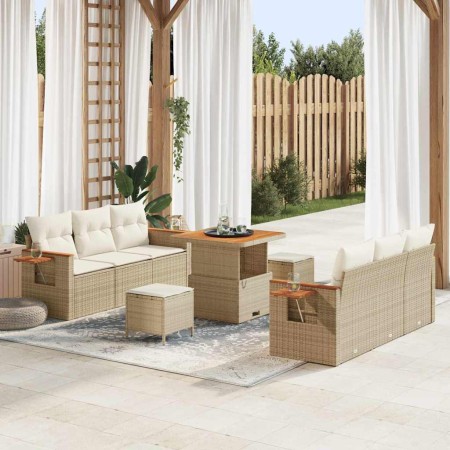 Conjunto de sofá de jardín con cojín Beige Poliratán en Sofás de exterior | Comprar online en Foru.es