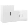 Set de muebles de TV 2 pzas madera contrachapada blanco brillo de vidaXL, Muebles TV - Ref: Foro24-3188392, Precio: 84,48 €, ...
