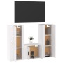 Set de muebles de TV 3 pzas madera contrachapada blanco brillo de vidaXL, Muebles TV - Ref: Foro24-3188744, Precio: 162,52 €,...