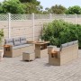 Conjunto de sofás de jardín con cojín 11 pcs Beige y Gris Claro en Sofás de exterior | Comprar online en Foru.es