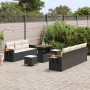 Conjunto de sofás de jardín con cojín 13 pcs Negro y crema en Sofás de exterior | Comprar online en Foru.es