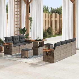 Conjunto de sofás de jardín 13 pcs Gris ratán sintético en Sofás de exterior | Comprar online en Foru.es