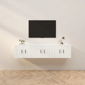 Muebles de TV de pared 3 uds blanco 57x34,5x40 cm de vidaXL, Muebles TV - Ref: Foro24-3188342, Precio: 110,51 €, Descuento: %