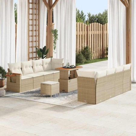 Conjunto de sofá de jardín con cojín Beige Poliratán en Sofás de exterior | Comprar online en Foru.es