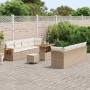 Conjunto de sofá de jardín con cojín Beige Poliratán en Sofás de exterior | Comprar online en Foru.es