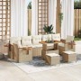 Conjunto de sofás de jardín con cojín 13 pcs Beige y Crema en Sofás de exterior | Comprar online en Foru.es