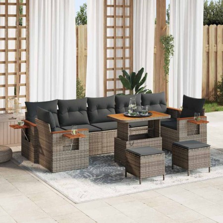 Conjunto de sofás de jardín 13 pcs Gris ratán sintético en Sofás de exterior | Comprar online en Foru.es