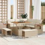 Conjunto de sofá de jardín con cojín Beige Poliratán en Sofás de exterior | Comprar online en Foru.es