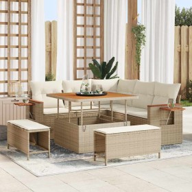 Conjunto de sofá de jardín con cojín Beige Poliratán en Sofás de exterior | Comprar online en Foru.es