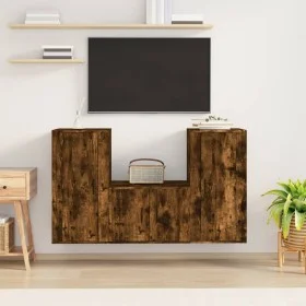 Set de muebles de TV 3 pzas madera contrachapada roble ahumado de vidaXL, Muebles TV - Ref: Foro24-3188523, Precio: 133,91 €,...