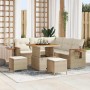 Conjunto de sofás de jardín 9 pcs Beige y Crema ratán sintético en Sofás de exterior | Comprar online en Foru.es